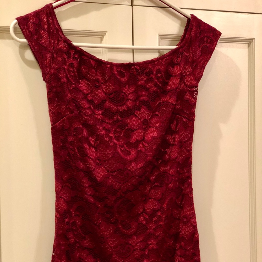 AX Paris Off Shoulder Red Lace Mini Dress
